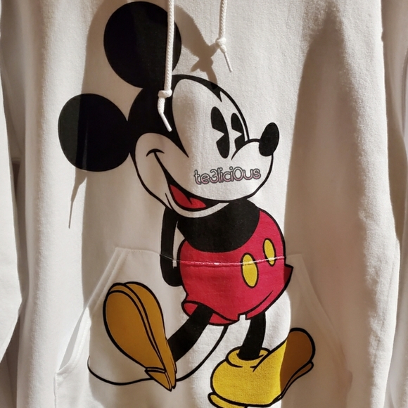 DISNEY PARKS MICKEY MOUSE WHITE PULL OVER HOODIE - Picture 2 of 3